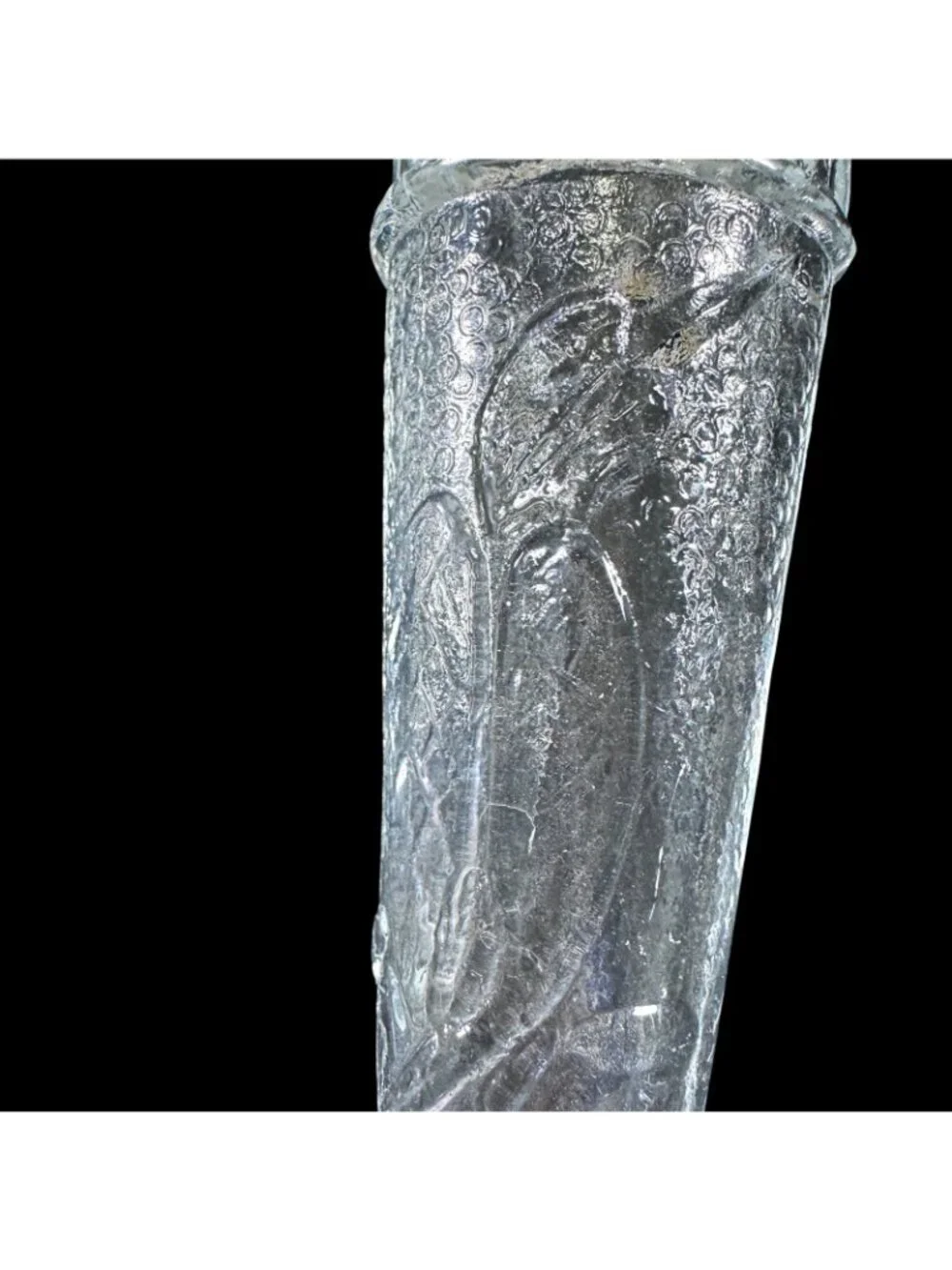 Antique Automobile Glass Bud Vase Bird Cone Sconce Victorian Hearse Car 8 inch